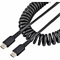 StarTech.com 20in (50cm) USB C Charging Cable, Coiled Heavy Duty Fast Charge & Sync USB-C Cable, High Quality USB 2.0 Type-C Cable, Black