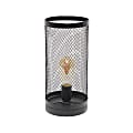 Simple Designs Cylindrical Mesh Table Lamp, 12-3/4"H, Black