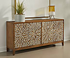 Coast to Coast Artesia 72"W Transitional Credenza With 4 Doors, Natural