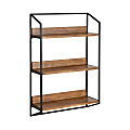 Kate and Laurel Hylton Tiered Wall Shelves, 27-3/4”H x 18”W x 6-1/2”D, Rustic Brown/Black
