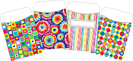 Barker Creek Peel & Stick Library Pockets, 3-1/2" x 5-1/8", Groovy, Set Of 120 Pockets 1 thumbnail image