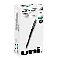 uni-ball® Rollerball™ Pens, Fine Point, 0.7 mm, 80% Recycled, Black Barrel, Green Ink, Pack Of 12 Pens