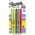 Sanford Sharpie Narrow Chisel Tip Highlighter - Narrow Marker Point - Chisel Marker Point Style - Yellow, Blue, Pink, Orange - 5 / Pack