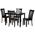 Baxton Studio Erion 5-Piece Dining Set, Dark Brown