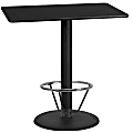 Flash Furniture Rectangular Laminate Table Top With Round Bar Height Table Base And Foot Ring, 43-3/16”H x 24”W x 42”D, Black 1 thumbnail image