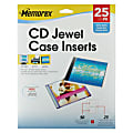 Memorex® Inkjet/Laser CD Jewel Case Inserts, 5" x 5", White, Pack Of 25 1 thumbnail image