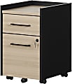 South Shore Kozack 15-1/2"W x 18-1/4"D Lateral 2-Drawer Mobile File Cabinet, Soft Elm/Matte Black
