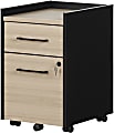 South Shore Kozack 15-1/2"W x 18-1/4"D Lateral 2-Drawer Mobile File Cabinet, Soft Elm/Matte Black 1 thumbnail image