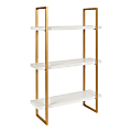 Kate and Laurel Leigh Wood and Metal Wall Shelves, 30”H x 20”W x 7”D, White/Gold