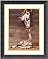 Amanti Art Makulu - Giraffe First Kiss Framed Art Print By Ron D'Raine, 22 1/4"H x 18 1/4"W, Black 1 thumbnail image