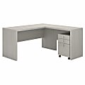 kathy ireland® Home by Bush Business Furniture Echo 60"W L-Shaped Corner Desk With Mobile File Cabinet, Gray Sand, Standard Delivery