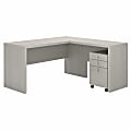 Bush Business Furniture Echo 60"W L-Shaped Corner Desk With Mobile File Cabinet, Gray Sand, Standard Delivery