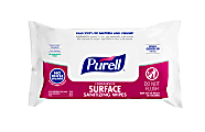 Purell® Foodservice Surface Sanitizing Wipes, Fragrance Free, 7-7/16” x 9”, White, Flowpack Of 72 Wipes 1 thumbnail image