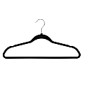 Honey Can Do Rubber Space-Saving Hangers, Black, Pack Of 50