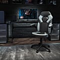 Flash Furniture X10 Ergonomic LeatherSoft High-Back Racing Gaming Chair With Flip-Up Arms, Gray/Black