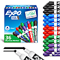 EXPO® Low-Odor Dry-Erase Markers, Chisel Point, Assorted Colors, Pack Of 36