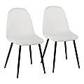 LumiSource Pebble Contemporary Dining Chairs, White/Black, Set Of 2 Chairs 1 thumbnail image