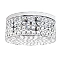 Lalia Home Glam 2-Light Round Flush-Mount Light, Chrome/Crystal