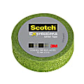 Scotch® Expressions Glitter Tape, 0.59" x 196", Lime Green