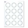 Avery® Print-To-The-Edge Labels & Sure Feed®, S00-D2G-PRWGP10, 2" Round, Glossy White, Preprinted Blue Border & Gold Dots Design, Pack Of 120 1 thumbnail image