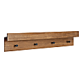 Kate and Laurel Levie Wood Wall Shelf Ledge with Knobs, 4-1/2”H x 36”W x 7-1/2”D, Natural/Black