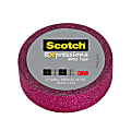 Scotch® Expressions Glitter Tape, 0.59" x 196", Hot Pink