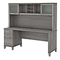 Bush Furniture Somerset Office Desk With Hutch, 72"W, Platinum Gray, Standard Delivery 1 thumbnail image