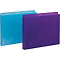 Smead Straight Tab Cut Letter File Jacket - 8 1/2" x 11" - 1" Expansion - Purple, Teal - 2 / Pack 1 thumbnail image