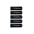 Centon DataStick Pro USB Flash Drives, USB 3.0, 64GB, Black, Pack Of 5, S1-U3P6-64G-5B