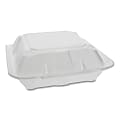 Pactiv Evergreen Foam Hinged Lid Containers, 9-3/16" x 9" x 3-1/4", White, Carton Of 150 Containers