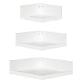 Kate and Laurel Levie Corner Shelf Set, White, Set Of 3 Shelves 1 thumbnail image