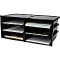 Storex Quick Stack 6-sorter Organizer - 500 x Sheet - 6 Compartment(s) - Compartment Size 8.75" x 11.50" x 2" - 8.7" Height x 13.6" Width20.5" Length - Black - Plastic - 1 Each