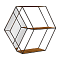 Kate and Laurel Lintz Hexagon Shelves with Mirror, 23-1/16”H x 26”W x 6-15/16”D, Brown/Black 1 thumbnail image