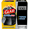 Glad Large Drawstring Trash Bags - ForceFlexPlus - 30 gal Capacity - 1.05 mil (27 Micron) Thickness - Black - 4900/Bundle - 70 Per Box - Kitchen, Outdoor, Commercial, Office 1 thumbnail image