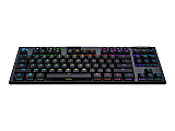 Logitech® G915 TKL Tenkeyless Lightspeed Wireless RGB Mechanical Gaming Keyboard, Black