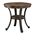 Powell Vinessa Round Side Table, 23"H x 24"W x 24"D, Rustic Umber