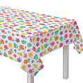 Amscan Summer Hibiscus Flannel-Backed Vinyl Tablecloth, 52" x 90", Multicolor