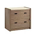 Sauder® Dixon City 33"W x 20"D Lateral 2-Drawer File with Lock, Brushed Oak™ finish with Pebble White™