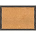 Amanti Art Rectangular Non-Magnetic Cork Bulletin Board, Natural, 39” x 27”, Bark Rustic Char Narrow Plastic Frame 1 thumbnail image