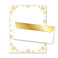 Geo Studios Premium Holiday Letterhead And Envelope Kit, 11" x 8-1/2", Gold Snowflake, Kit Of 48 Pieces 1 thumbnail image