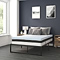 Flash Furniture 14” Metal Platform Bed Frame With 10” Pocket Spring Mattress And 3” Cool Gel Memory Foam Topper, Full, Black 1 thumbnail image