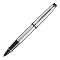 Waterman® Expert Rollerball Pen, Fine Point, 0.5 mm, Silver Barrel, Black Ink