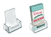 Azar Displays Vertical Acrylic Business/Gift Card Holders, 2.75"H x 2.5"L x 1.375"W, Clear, Pack Of 10