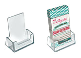 Azar Displays Vertical Acrylic Business/Gift Card Holders, 2.75"H x 2.5"L x 1.375"W, Clear, Pack Of 10 1 thumbnail image