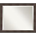 Amanti Art Rustic Wall Mirror, 18 1/4"H x 22 1/4"W, Country Whiskey Brown