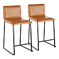 LumiSource Mara Counter Stools, Black/Camel, Set Of 2 Stools