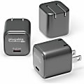 Plugable GaN USB C Charger Block, 30W Portable Charger, Foldable Prongs, 3 Pack - PPS USBC Fast Charger for iPhone 14, iPad Pro, Samsung Galaxy S23 and more (Cable Not Included) - Black, Multipack with three charging blocks