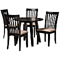 Baxton Studio Maisie Dining Set, 29-15/16”H x 35-7/16”W x 35-7/16”D, Sand/Dark Brown 1 thumbnail image