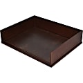 Victor Heritage Wood Stacking Letter Tray - 1 Compartment(s) - 3.1" Height x 13.2" Width x 10.6" Depth - Desktop - Natural - Faux Leather, Wood - 1 Each
