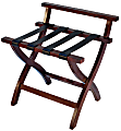 CSL Premier Wood High-Back Luggage Rack, 24"H x 23"W x 19"D, Mahogany, Pack Of 3 Racks